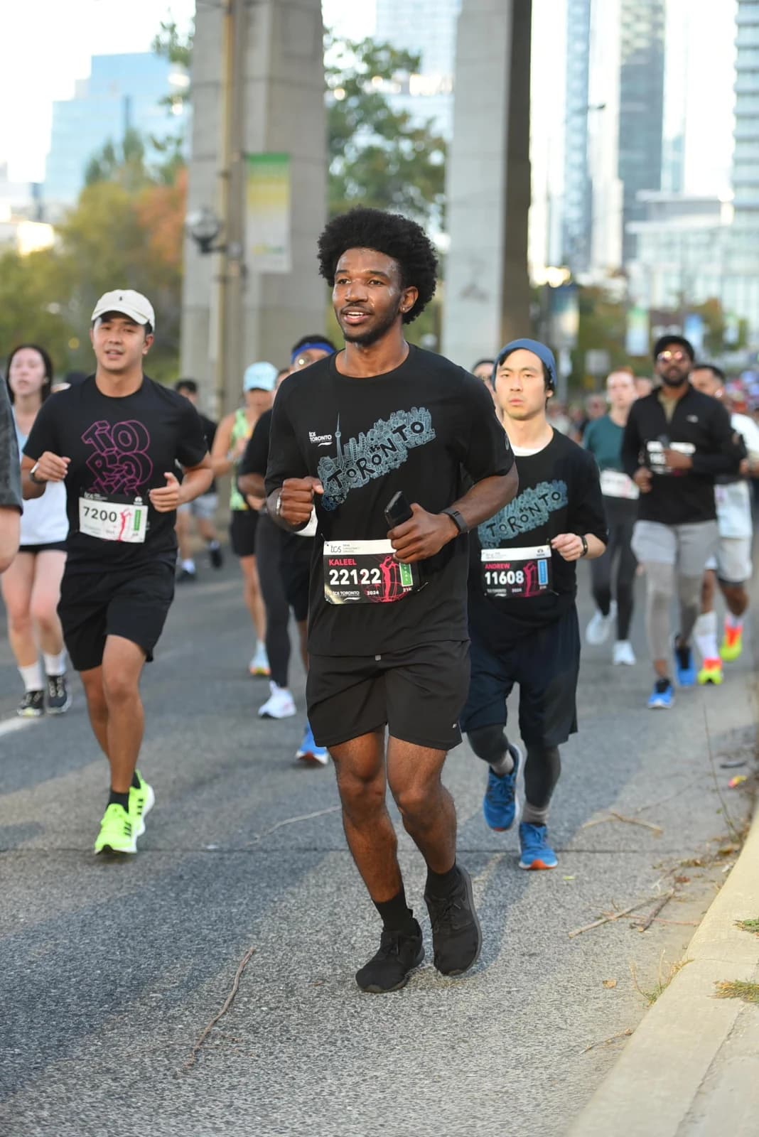 Kaleel running in a Toronto road race